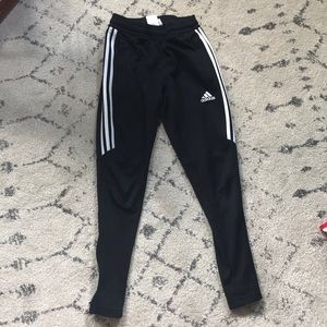 Black and white Adidas pants